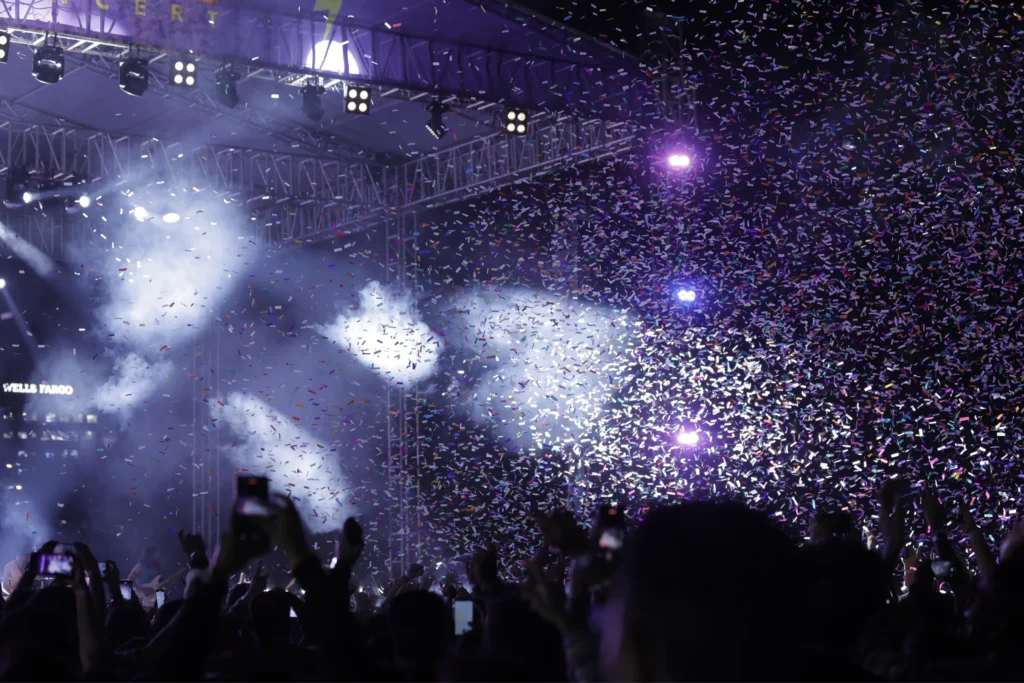 Embassy Energize confetty at the concert
