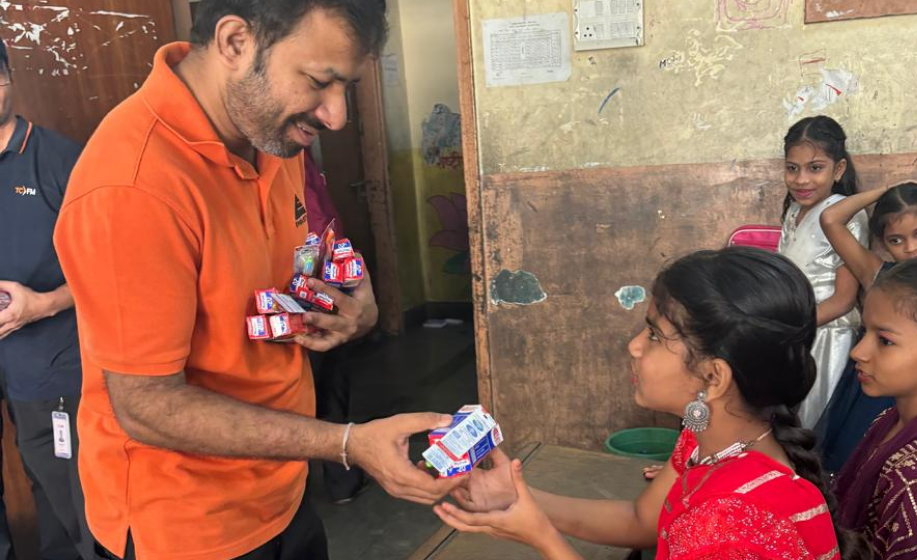 Delivering Hygiene Kits to School Students at Colaba Municipal School, Mumbai
